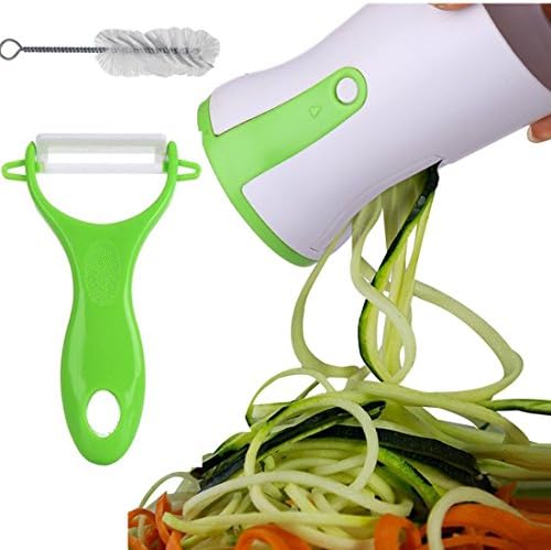 iLkitchen Spiral Slicer Spiralizer Complete Bundle - Best Vegetable Cutter - Zucchini Pasta Noodle Spaghetti Maker