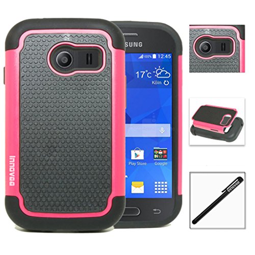 Samsung Galaxy Ace Style / SM-G310 / S765C Case, INNOVAA Smart Grid Defender Armor Case W/ Free Screen Protector & Touch Screen Stylus Pen - Pink