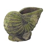 Garden Relics Snail Planter with Spiral Shell - Moss Green Finish