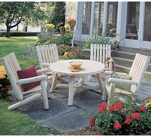 Rustic Natural Cedar Furniture Company Cedar Log 5 - Pc. High Back Table Group