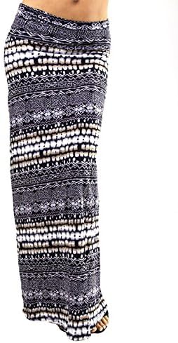 JonaveetWomens Maxi Skirts Collection of various print skirt - Long Skirts KS-5_BLACK Large