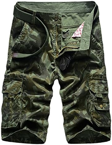 Mxmore Men's Camouflage Army Board Walk Cargo Shorts I1, Size 32 US, Green