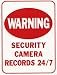 Security Camera Records 24/7, metal, security sign,surveillance camera sign,warning sign