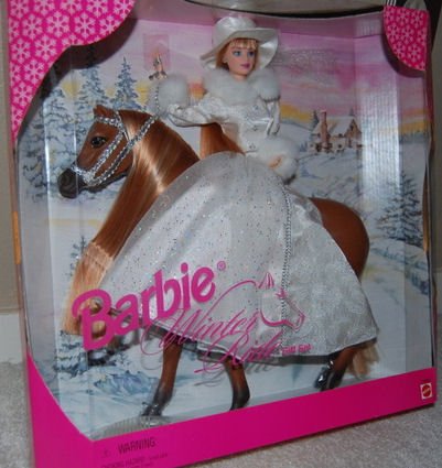 1998 Barbie Winter Ride Gift Set with Horse & Doll