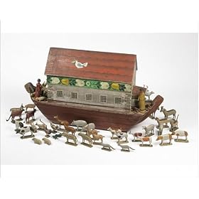 Photographic Prints of Photograph of a Noah`s Ark with figures of Noah and his wife with pigs, sheep, from V and A Images