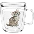Kitty (Tan) 12 oz Insulated Coffee Mug, Clear, Clear