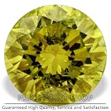 0.19 Ctw Canary Yellow Color Round Loose Diamond