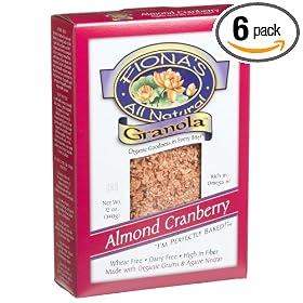 Fiona's All Natural Granola, Organic Almond Cranberry, Wheat-Free, 12-Ounce Boxes (Pack of 6)