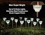 IMAGE OF Homebrite Copper Garden Landscape Solar Light with Natural Warm Light, 30865, Small, Rockwell, Set of 6, Copper