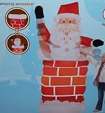 6ft Airblown Inflatable Animated Christmas Santa in Chimney