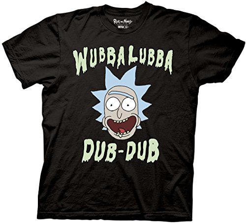 Rick and Morty Wubbalubba Dub-Dub T-shirt (XXL,Black)