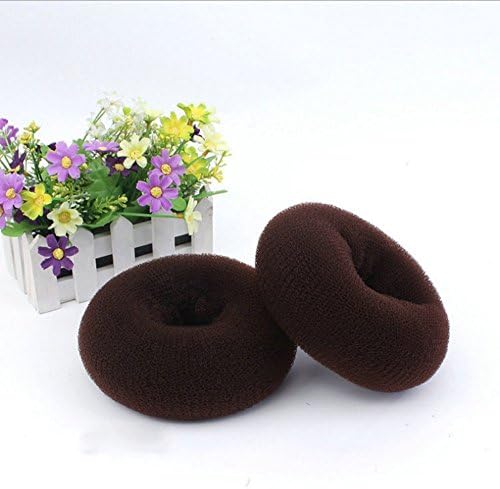 Hot Hair Donut Bun Ring Styler Maker Brown 1 Set 3 Pieces( 1 Small 1 Medium 1 Large)