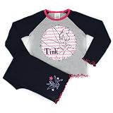 Tinkerbell Pyjamas - Grey Pink Stripe - From Age 4 to 10 Years