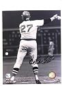 Carlton Fisk Autographed/Hand Signed Boston Red Sox Black and White 8x10 Photo from his Famous Home Run in Game Six of the 1975 World Series