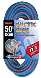 Prime LT530830 Extra Heavy Duty 50-Foot Artic Blue All-Weather TPE Extension Cord