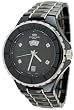 Oniss #ON8015-MDD1 Men's Silver Trim Black Ceramic Watch
