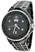 Oniss #ON8015-MDD1 Men's Silver Trim Black Ceramic Watch