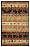 Area Rug, 828 Aurora Collection 100% Wool Moose And Bear