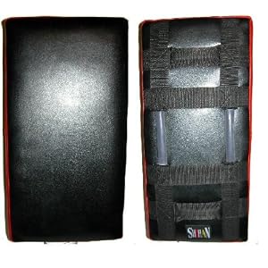 INSTRUCTORS Thai Boxing /Martial Arts Kick Shield - RED/BLACK -REX (Artificial) LEATHER 58x30x12