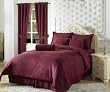 7 Pieces Solid Burgundy Red Micro Suede Duvet Cover Set King Size