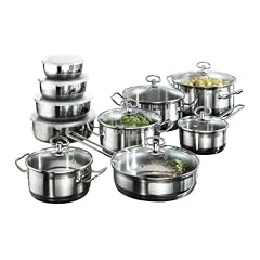 Karcher 121008 Kochtopf Set Jasmin - hochwertiges 20-teiliges Edelstahl Kochtopf Set mit Schmorbratenpfanne und 4 Edelstahlsch�sseln - Induktionsgeeignet