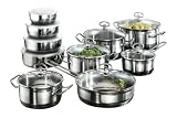 Karcher 121008 Kochtopf Set Jasmin - hochwertiges 20-teiliges Edelstahl Kochtopf Set mit Schmorbratenpfanne und...