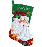 Sequined Santa Stocking Felt Applique Kit