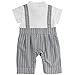 FEESHOW Baby Boys' Cotton Gentleman Romper Vest with Bowtie Outfit Set