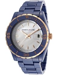 Kenneth Jay Lane Womens KJLANE-3020 3000 Series Analog Display Japanese Quartz Blue Watch