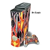 Xbox 360 Skin - System Console Skin and two Xbox 360 Controller Skins - Hot Flames