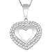 14k White Gold Diamond Heart Pendant (1/3 cttw, H-I Color, I2 Clarity), 18