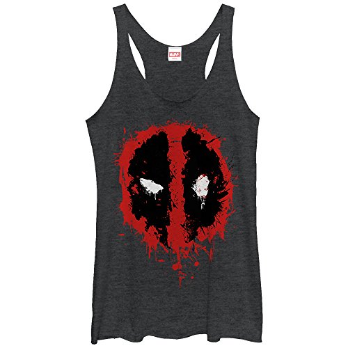 Marvel Deadpool Splatter Icon Womens Graphic Racerback Tank - Fifth Sun