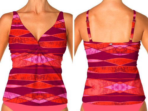 Sunsets Womens Twist Tankini, Multi, 36DD
