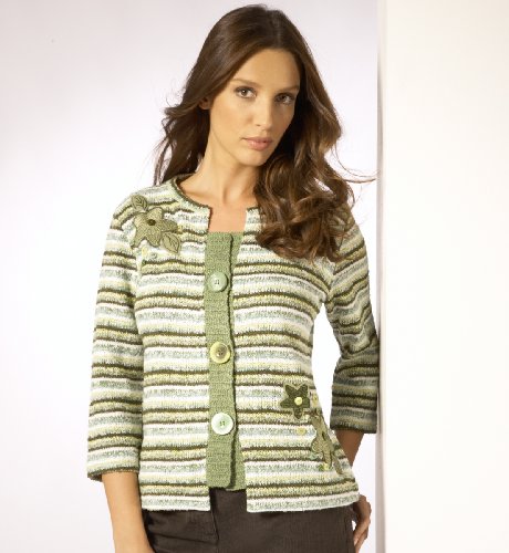 Per Una 34 Sleeve Leaf Appliqandeacute Cardigan
