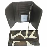 Brown Giraffe Print Checkbook Wallet