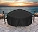 Sunnydaze Round Outdoor Fire Pit Cover - Weather-Resistant Heavy-Duty PVC with Drawstring Closure - Black - 58-Inch