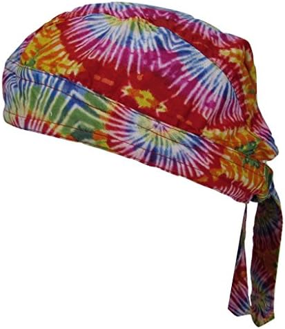 Women's Premium Cotton Rainbow Tie Dye Skull Cap
