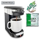 Hamilton Beach HDC200S Commercial 1 Cup Brewer - Stainless Steel (includes 25 World Blend Decaf Pods)