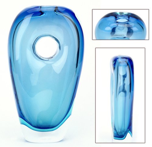100% Handcraft Murano Glass Art Sapphire Sommerso