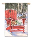 Winter Adirondack Silk Reflections Regular Size Flag