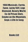1988 Musicals: Carrie, Fame, Lucky Stiff, Legs Diamond, Beauty World, Co-Ed Prison Sluts, Smoke on the Mountain, Goya: A Life in Song-