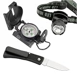 Compass Knife and Headlamp Kit Camping Essentials by Winchester