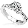 1ct TW Round Brilliant Diamond Engagement Ring in 18kt Gold (Size 6.5)