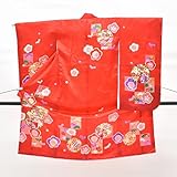 着物ひととき 七五三 3歳 女の子 着物 赤 花 雪輪 ii3237a05 中古