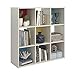 SystemBuild Wink 9 Cube Storage Bookcase, White/Multi-Color