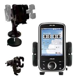 DURAGADGET Car windscreen / air vent mount holder for ASUS P320 PDA Phone