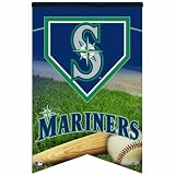 MLB Seattle Mariners Premium Felt Banner 17-by-26 inch