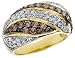 Chocolate & White Diamond 1.5 Carat (ctw) Ring in 14K Yellow Gold