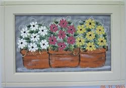 Large Painted Screen - Flower Pots