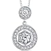 Vintage Inspiration: Sterling Silver Art Deco Inspired Vintage Style Pendant Necklace with CZ Diamonds